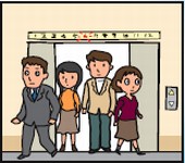 エレベーターの中