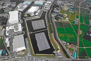 上空からみたソーラーオンザウォーター桶川