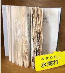 水濡れなどにより貸し出しできなくなった本です