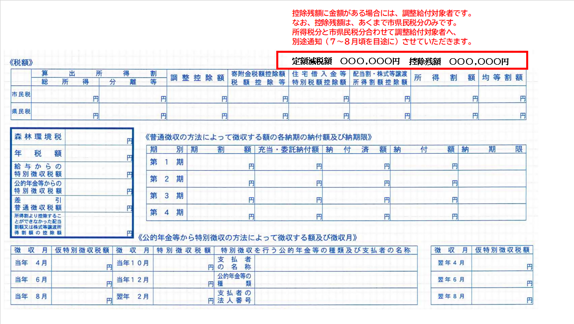 納税通知書（普通徴収用）