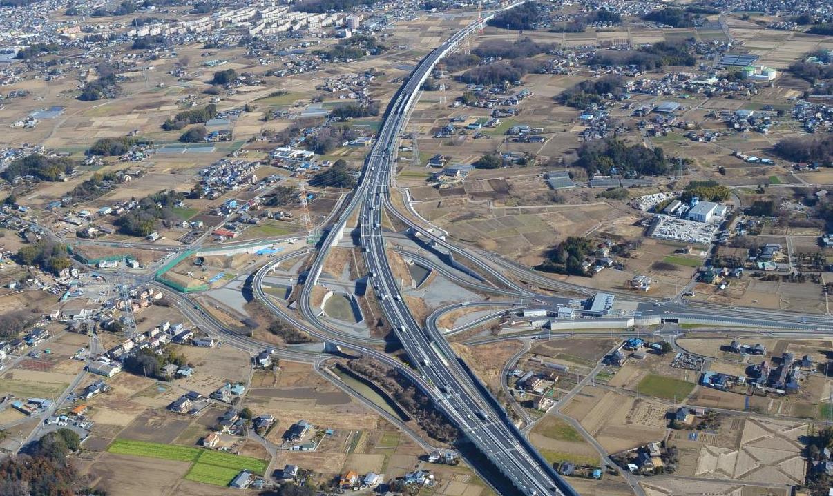 桶川北本インターチェンジ周辺の航空写真