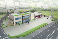 埼玉県央広域消防本部桶川消防署桶川西分署の完成イメージ